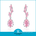 Wholesale Pink Rose Silver Earring Jewellery in Stock (E-0169)